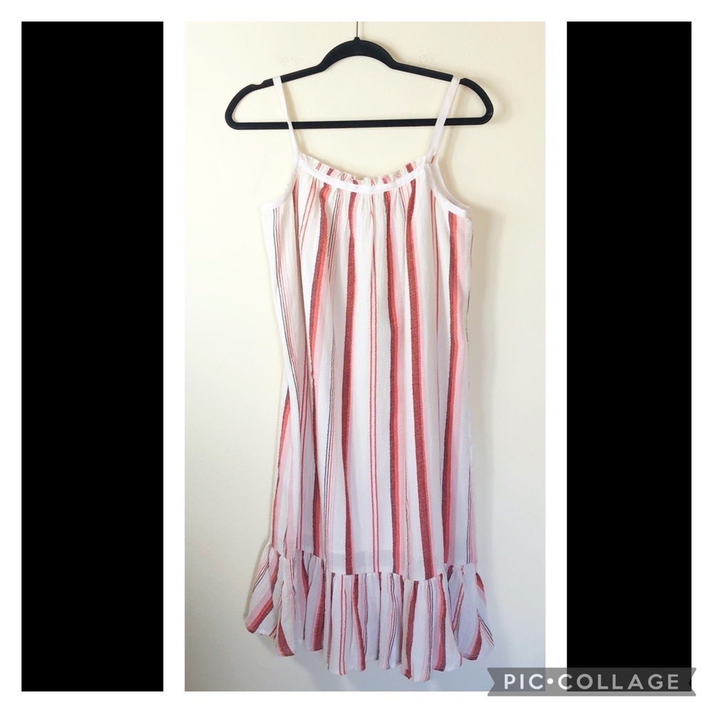 Madewell Striped Trapeze Tank Dress in Rusted Clay - Picture 4 of 10